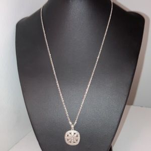 Sterling, silver flower necklace